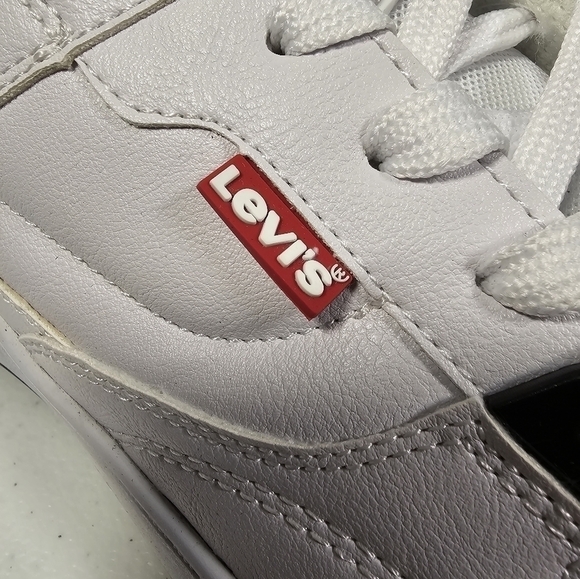 Levi's Mens 521 Mod Lo Pebbled Sneakers Low Top Casual White Black Size 12M - Picture 9 of 16